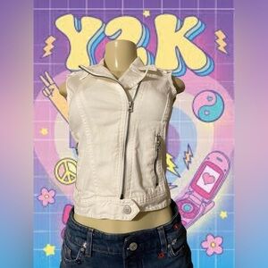 Aeropostale White Denim Vest